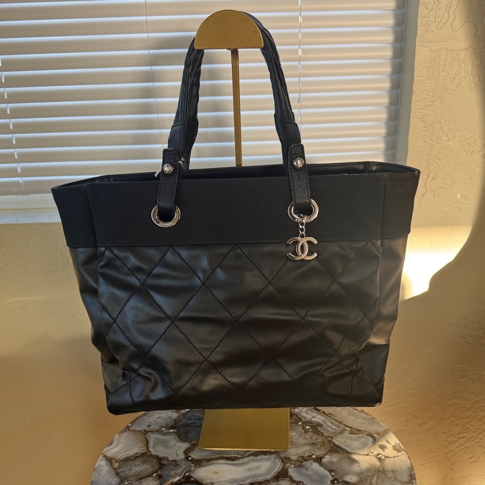 Chanel Paris Biarritz Tote Bag Calfskin Black